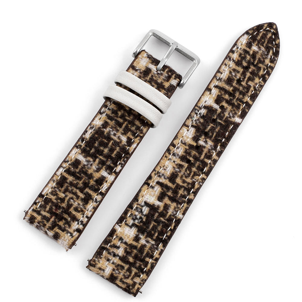 Woolen Fabric Leather Watch Band 18mm 20mm 22mm Vintage Wool Weave Bracelet Quick Release Watch Strap for Men Women Wristband