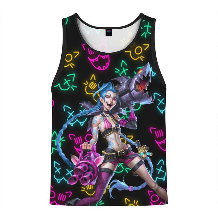 Anime League of Legends Jinx Graphic 3D Print Sleeveless Vest Harajuku Y2k Men’s Tank Tops