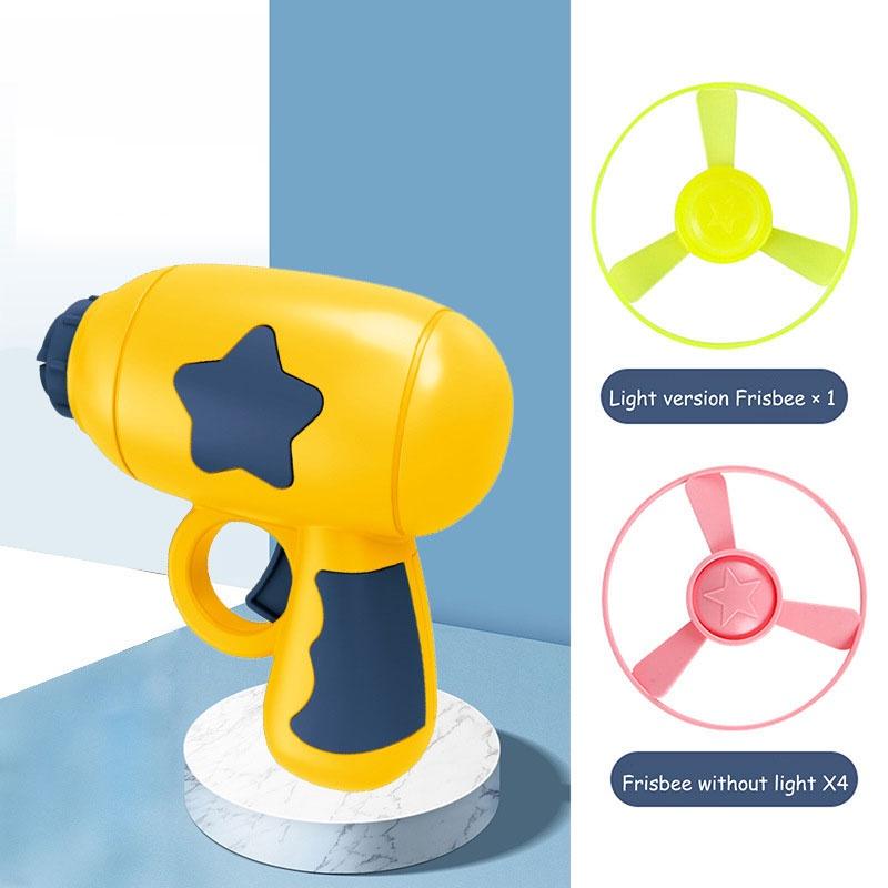 Interactive Pet Toy Gun Light-up Flying Disc For Cats And Dogs Plastic Pink/blue/yellow