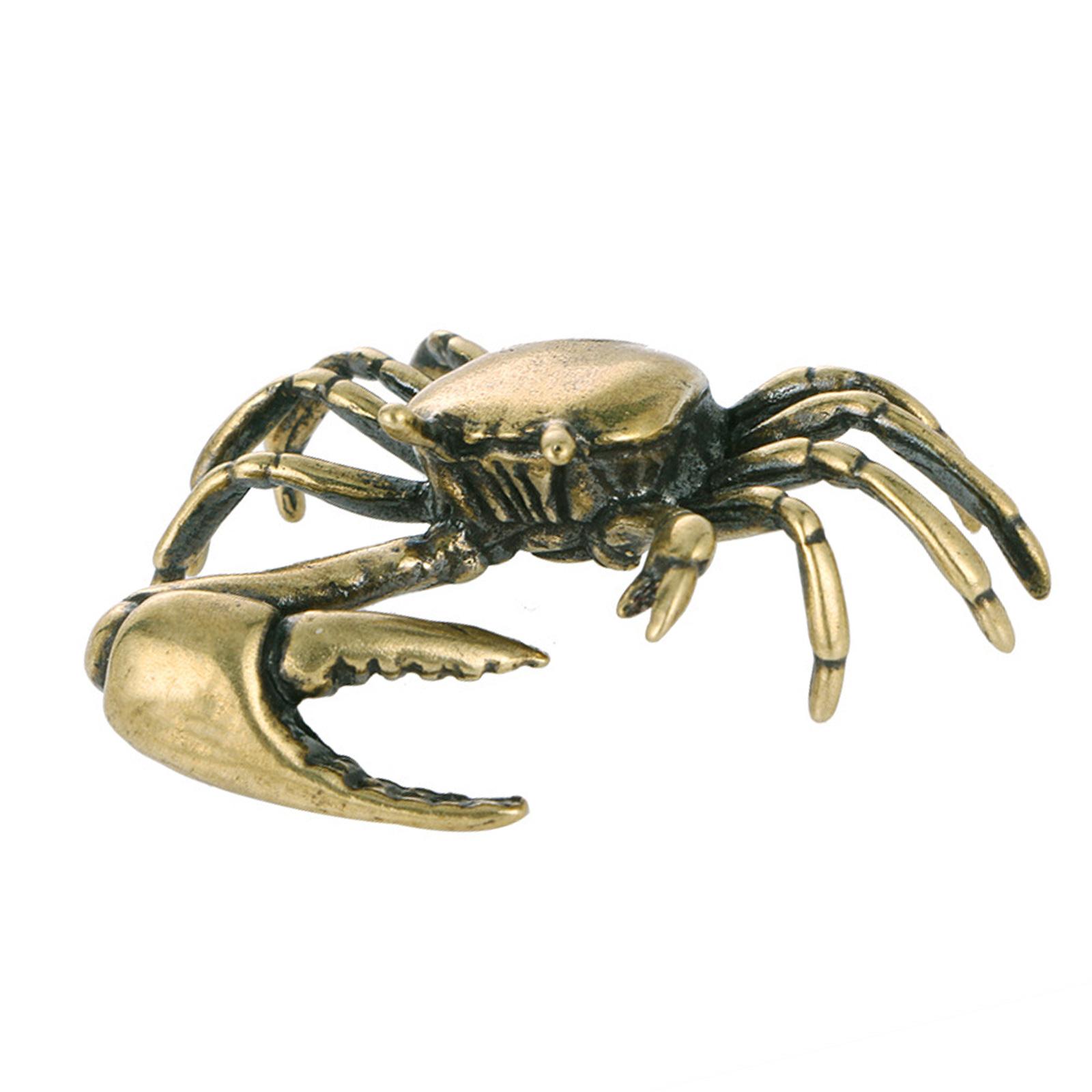 

Элегантная латунная скульптура краба Реалистичная детализация Статуэтка краба для коллекционеров и любителей декора Настольный аксессуар C