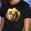 T-Shirt Women Squirrel Motif Cotton Size S To 3XLWill Open In a New Window or Tab