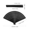 Bamboo Folding Fan for Men and Openwork 42 Bamboo Japanese Traditional Heat Summer Tea Black [Milisten] Women, Compact, Ultra-lightweight, Design,