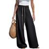 Men's Versatile Casual Wide-leg Drawstring Pants With Pockets