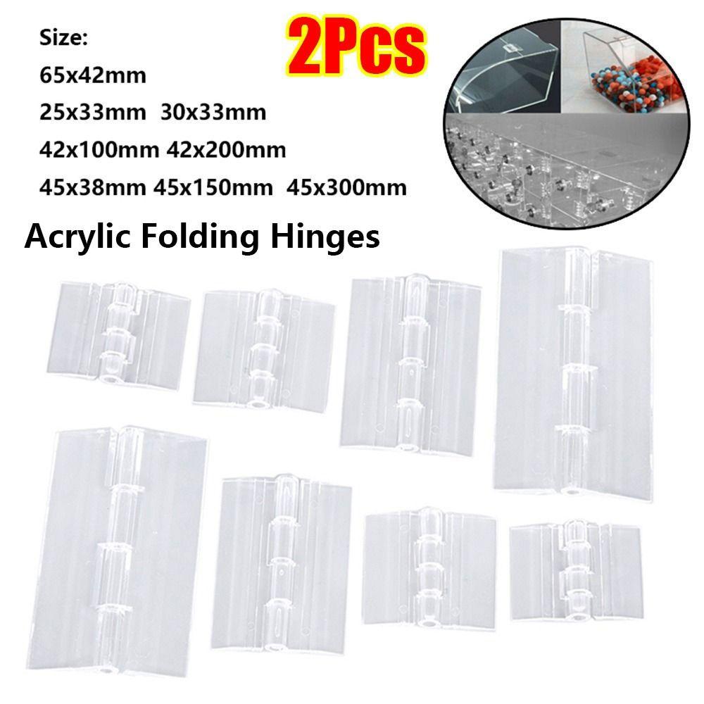 2Pcs Acrylic Plastic Folding Hinge Clear Furniture Hardware New Door Hinges Cabinet Door