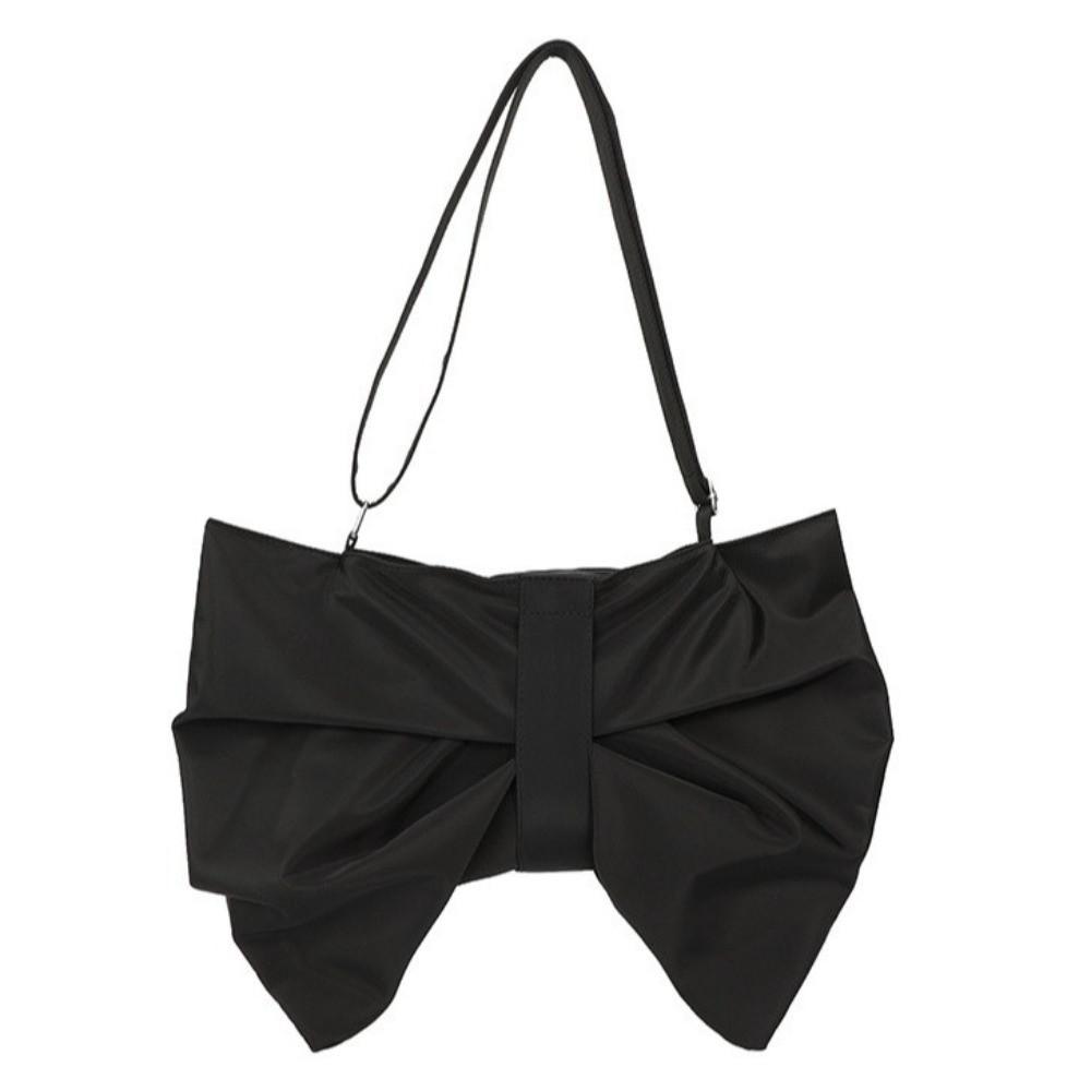 Elegant Large Capacity Bowknot Tote Fashion Zipper Handbag Pleated Bow Crossbody Bags Travel