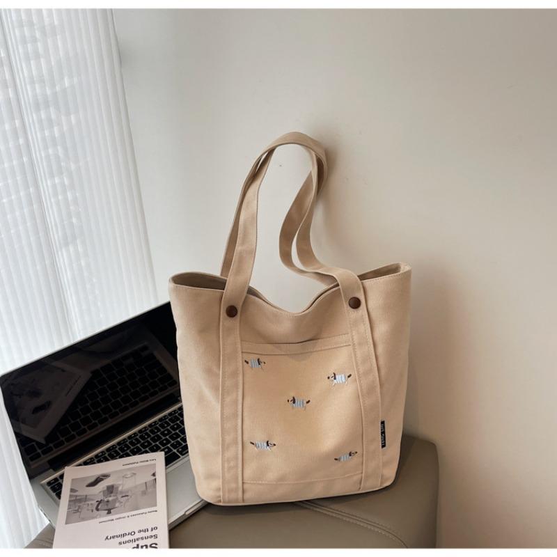 

Canvas bag female college student new summer versatile large-capacity bag shoulder bag commuter tote bag хаки