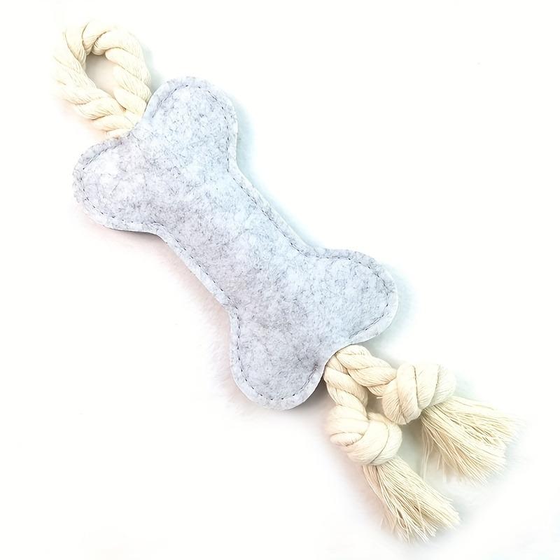 Felt Dog Bone Toy for Chewing and Teeth Cleaning Durable Pet Chew Toy for Small and Medium Dogs Multi-Color