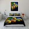 Adorable Colorful Birds In A Row Bedding Set For Kids Luxury Gift 3Pcs Digital Print Comforter Set Soft Comfortable Breathable