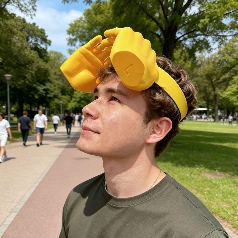 Visiera Parasole a Forma di Mano Novità Fascia Parasole Protezione UV Novità Cappello da Sole Regolabile Per Spiaggia Viaggio Festa Studente Accessori da Esterno