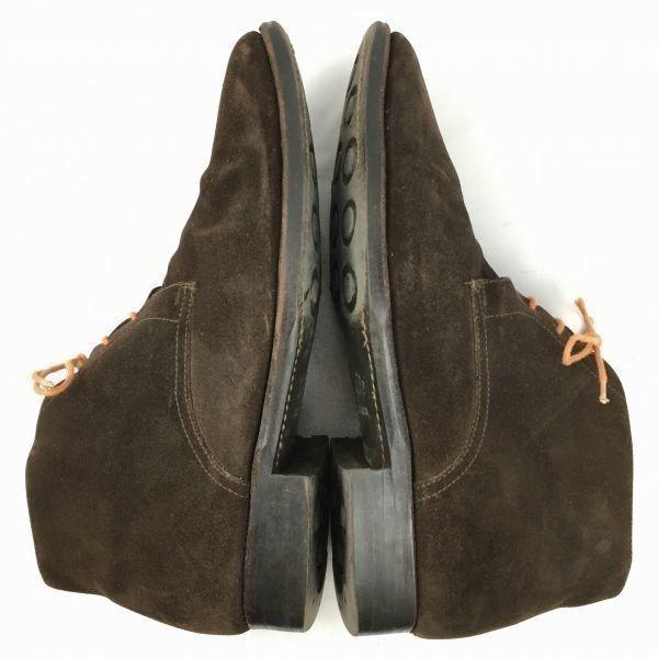 England Shipton & Heneage Size 7.5 26.0 Dainite Sole High-Quality Suede Leather Chukka Boots Dark Brown(USED)