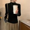 Color-blocking Half Turtleneck Knitted Sweater Feminine Slim and Trendy Pullover Autumn and Winter Sweater