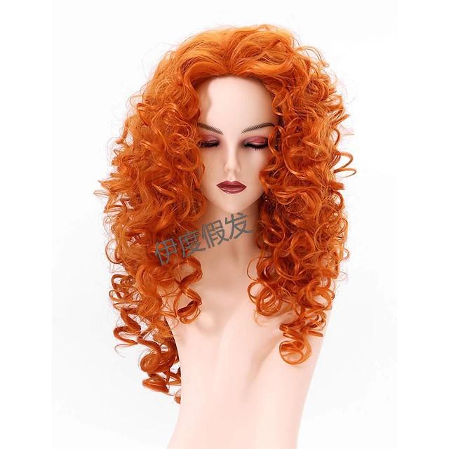 Wig, Long Curly Princess Brave, Princess Merida Cosplay Anime Wig
