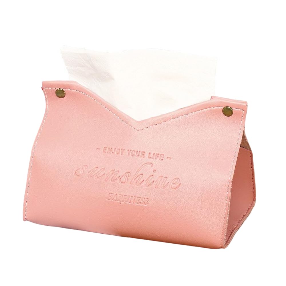

LOYELEY Tissue Box, Stylish Scandinavian Design with Cover, PU Leather, for Soft Packs, Interior Storage, Space-Saving Storage, Bathroom Storage