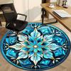 1pc Blue Floral Mandala Chair Carpet for Office Non-Slip, Machine Washable Rug for Office - Holiday DecorMachine Made yy251029108