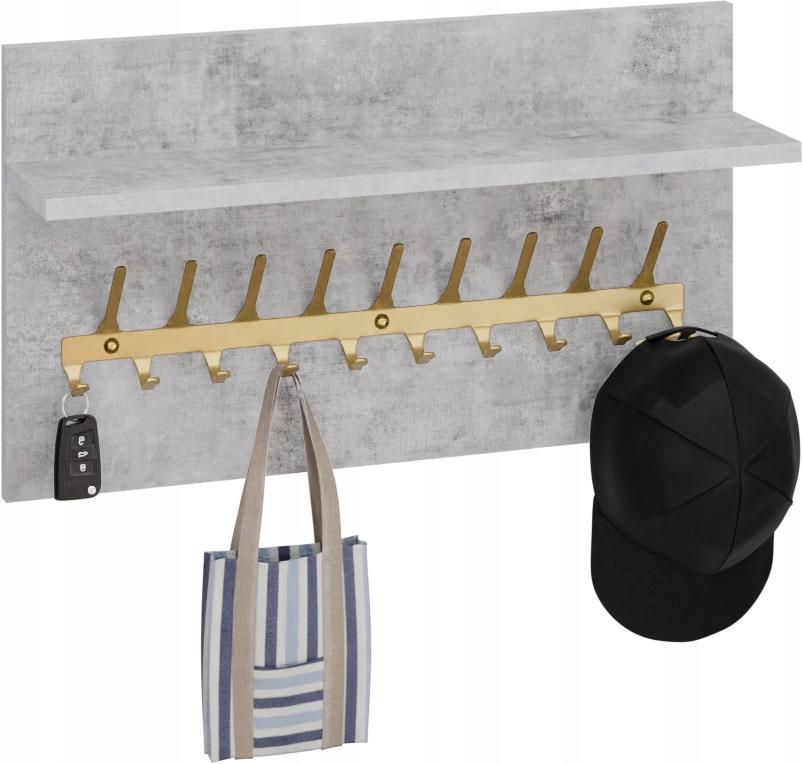 Loft Clothes Rack 70 Cm - Gold + Light Concrete, Solid And Stylish