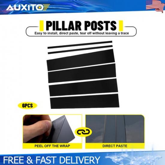 Fit 2015- Chevy Tahoe GMC Yukon 6Piece Gloss Black Door Pillar Post Covers