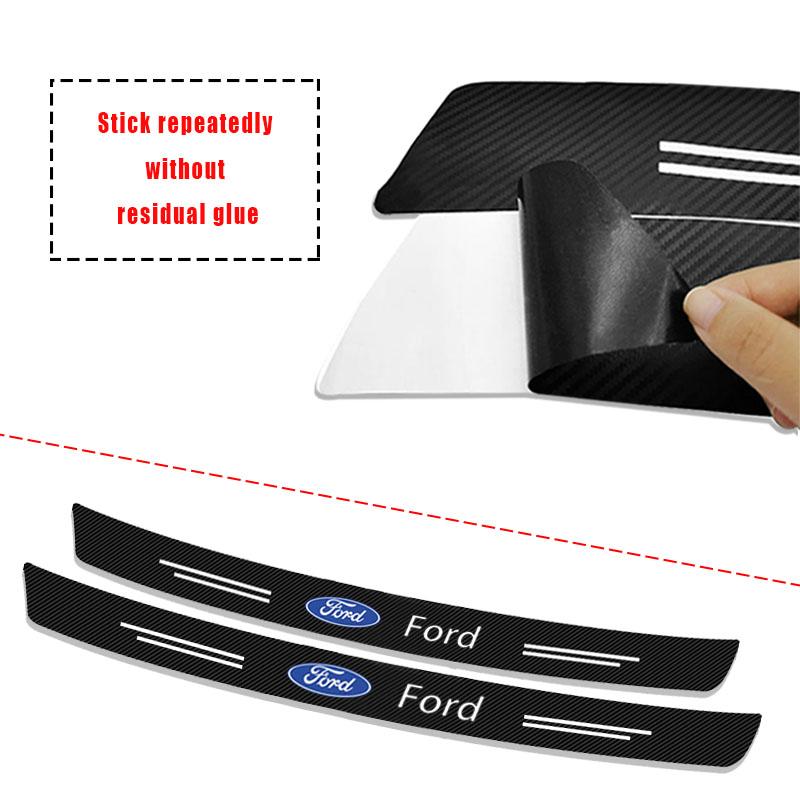 Carbon Fiber Car Trunk Rear Bumper 3D Sticker Guard Plate Protector For Ford Focus Mondeo Kuga Fiesta MK7 Escort Explorer Edge 2 4 MK2 MK4 Mustang
