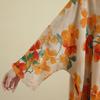 DIMANAF 2025 Women Plus Size Spring Long Dress Loose V-Neck Printing Vintage Casual Floral Oversize Long Sleeve 5050