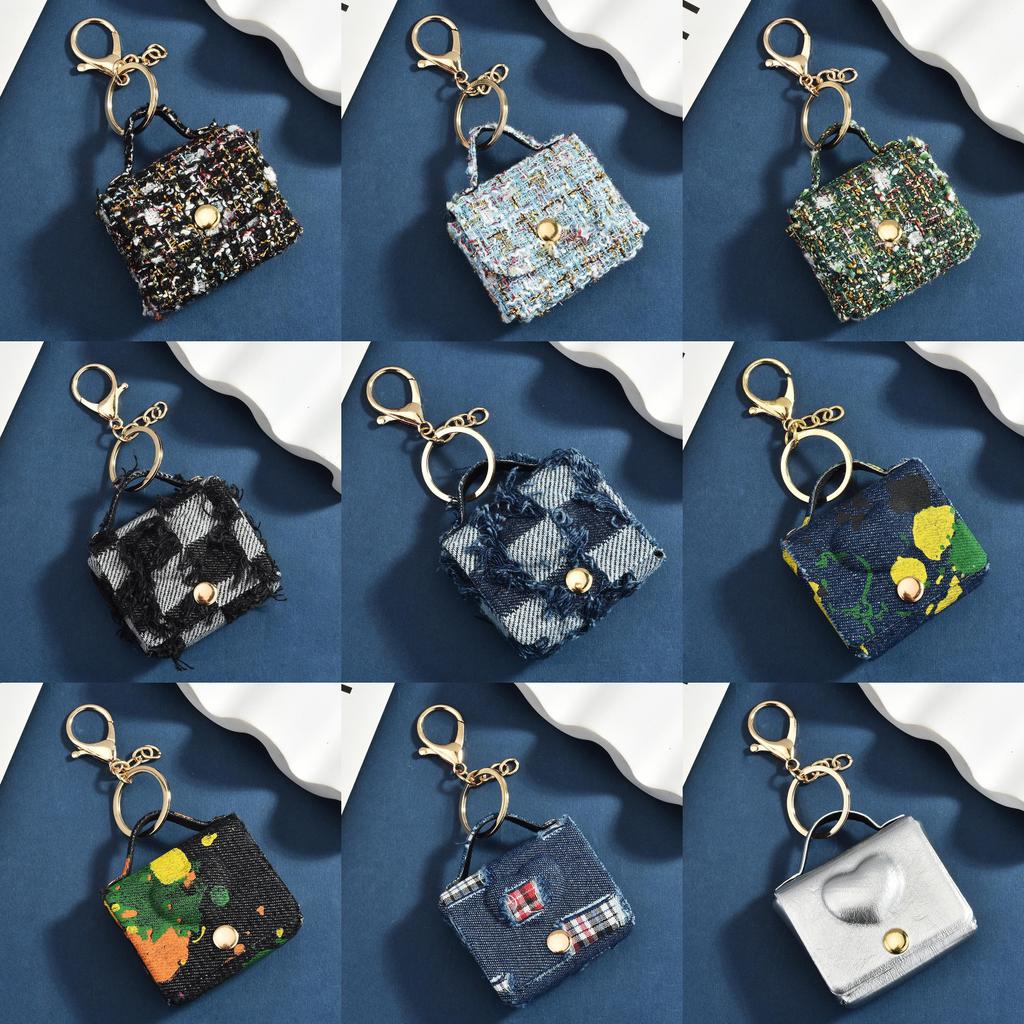 Denim Camo Mini Bag Pendant With Unique Prints Designs For Travel And Gift