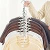 1/5pcs Stainless Steel Clothes Hanger Organizer Space-Saving Foldable Wardrobe Rack For Efficient Clothing Storage