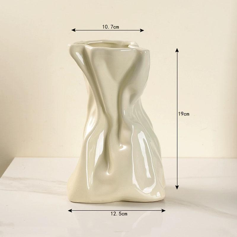 

Creative Electroplated Silver, Milky White Vase, Ceramic Living Room Flower Arrangement Table Decor Light Luxury Style Vase, 1Pc