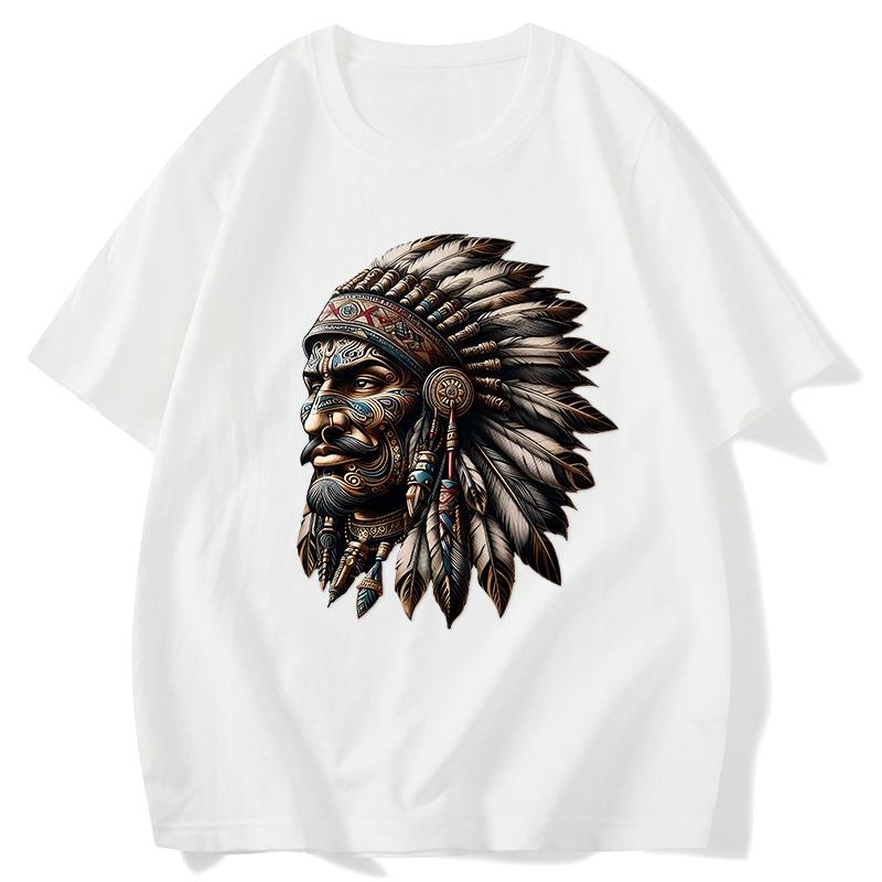 2025 New Indian Avatar Men's T-shirt Large Size Pure Cotton Fashion Handsome Trend Casual Round Neck High-end Short Sleeves