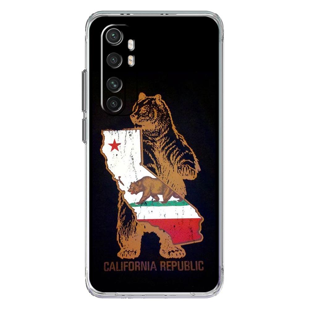 Phone Case For Xiaomi Mi Poco X7 X6 X5 NFC X3 Pro 17 15T 15 14T 14 13T 11 12 13 Lite Clear TPU Cover New California flag