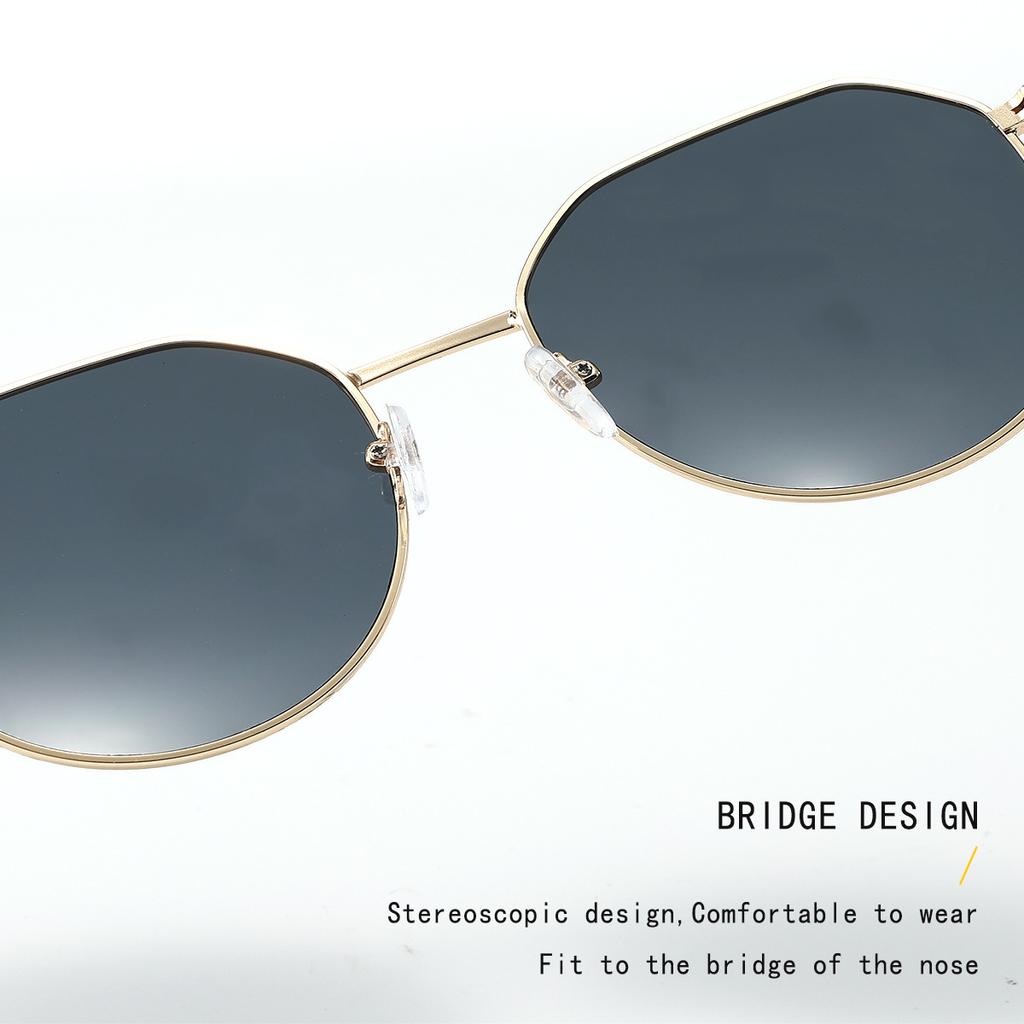 Retro Round Metal Frame Sunglasses Men'S And Women'S High-End Sunglasses Uv-Proof Glasses