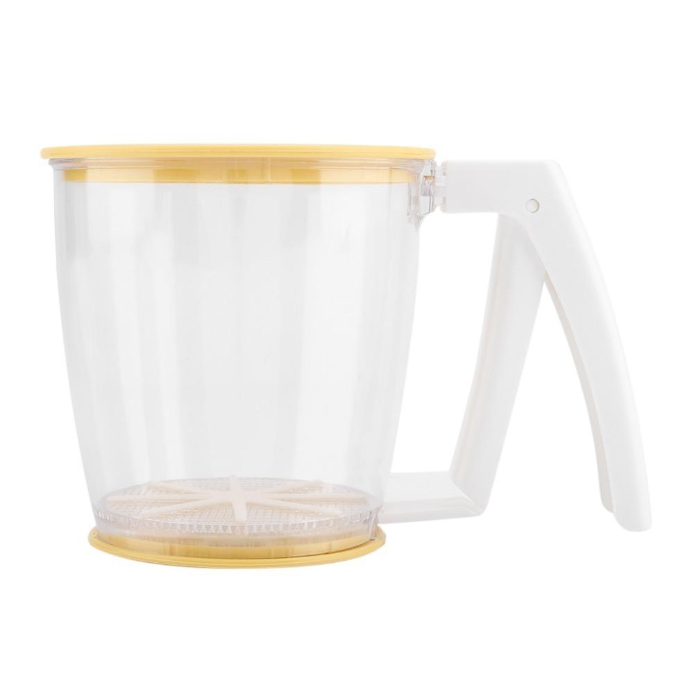 Stainless Steel Cup Flour Sifter With Lid Flour Mesh Sieve Baking Flour Sifter Powdered Sugar