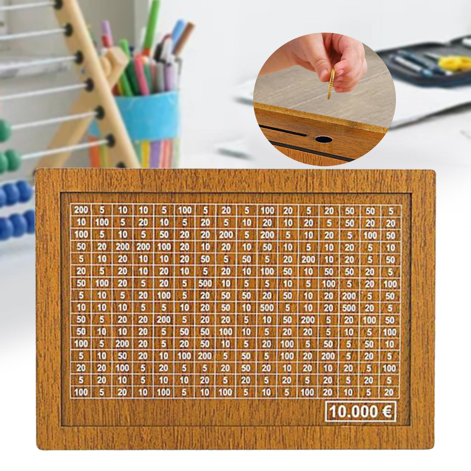 Wooden Money Box Money Bank Tray Organizer Money Holder Boxes Piggy Bank for Children Boys Girls Library Home