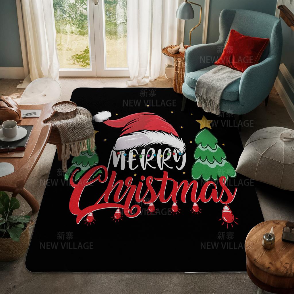 House Entrance Carpet Home Door Mat Living Room Bath Foot Bathroom Non-slip Water Absorption Rugs Bath Merry Christmas Winter