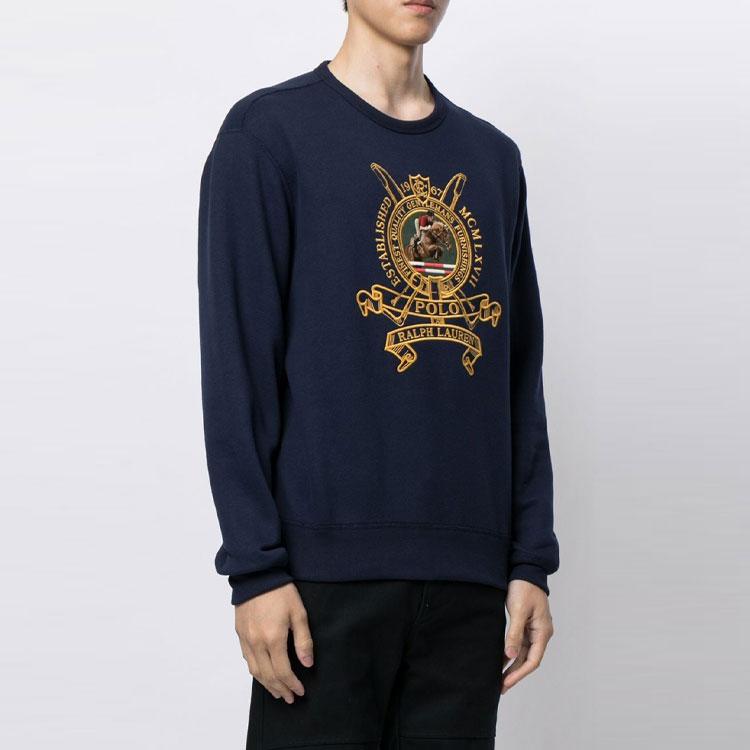 Polo Ralph Lauren Embroidered Fleece Crewneck Sweatshirt Men Sweatshirts Blue 710823534-001