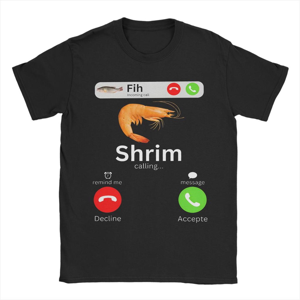 Shrim ringer Fih ringer Meddelande Avböj Acceptera T-shirt För Unisex Unisex Present T-shirts Kläder