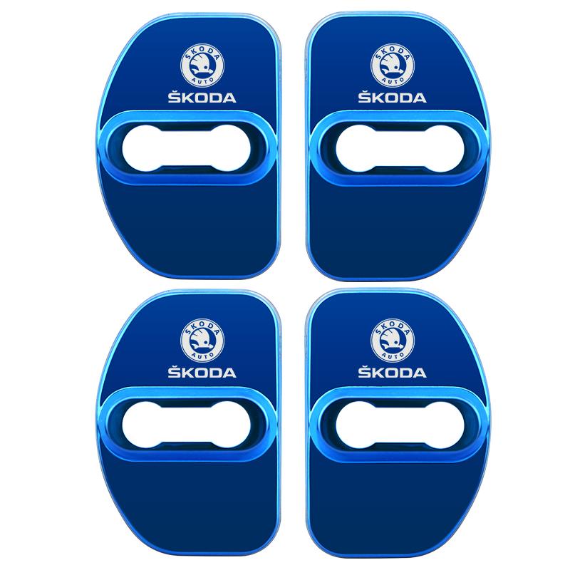 Ksbha9 Car Accessories Auto Door Lock Covers Case For Skoda Octavia KAMIQ KODIAQ SUPERB RAPID KAROQ FABIA YETI Auto Decorate Stickers