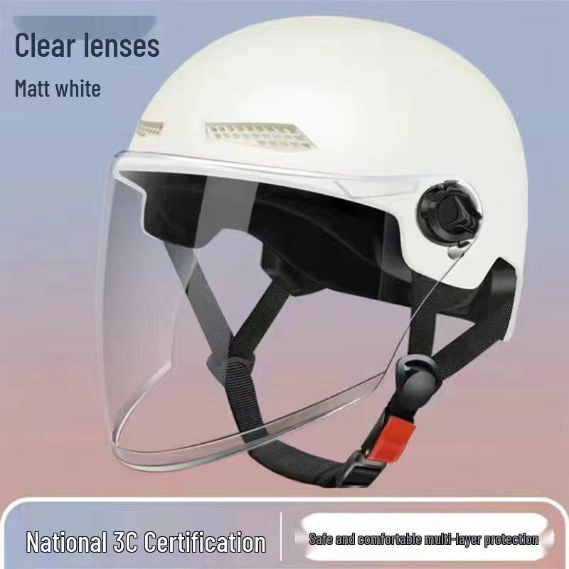 Four Seasons Lightweight Breathable Sun Protection Helmet for Electric Scooters, Motorcycles, and Bicycles - Unisex Summer Classic Half Helmet.