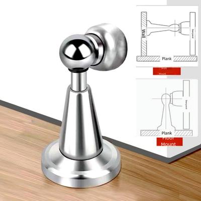 Stainless Steel Door Stop Magnetic with Hydraulic Spring Loaded Catch for Soft Door Closing and Wall Protection