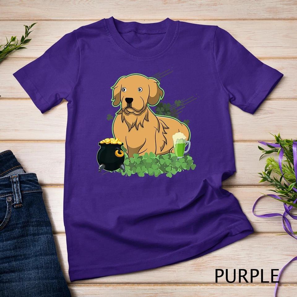 St Patricks Day Golden Retriever Dog T-Shirt Unisex T-shirt 8 4XL