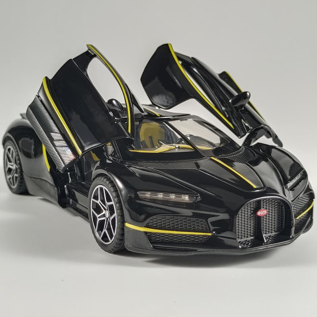 1:32 Tourbillon V16 Supercar Alliage Moulé Sous Pression Modèle De Voiture Son Et Lumière Miniature Collection Cadeau D'Anniversaire Avec Amis Enfants Hobbies