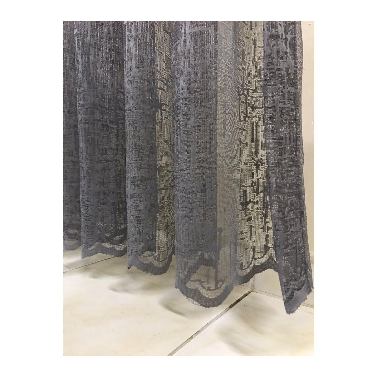 

2023 Деревянная скорлупа (безворсовый) Занавеска для кухни с серым узором 1/1 плиссированная тюль-занавеска 180 x 200 серый