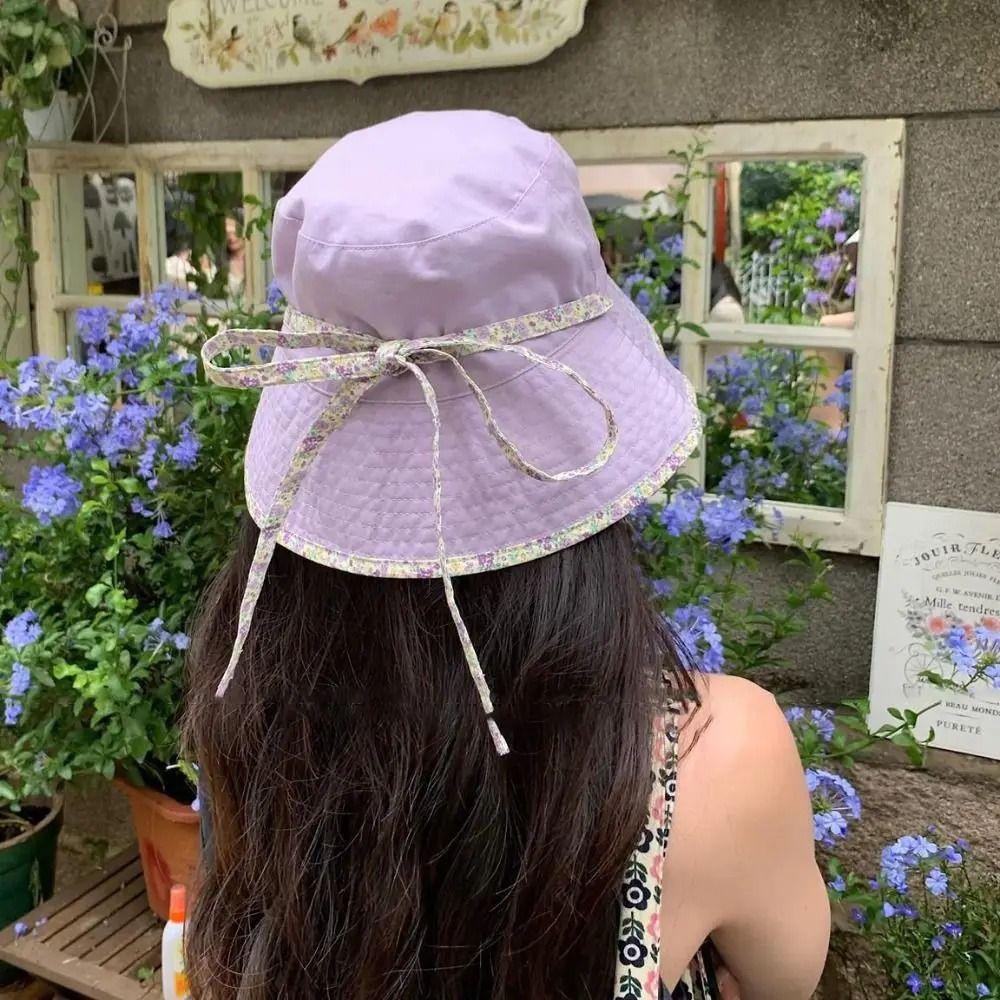 Double Sided Women Fisherman Hat Floral Print Summer Sun Hats Panama Bucket Hats  Outdoor Travel
