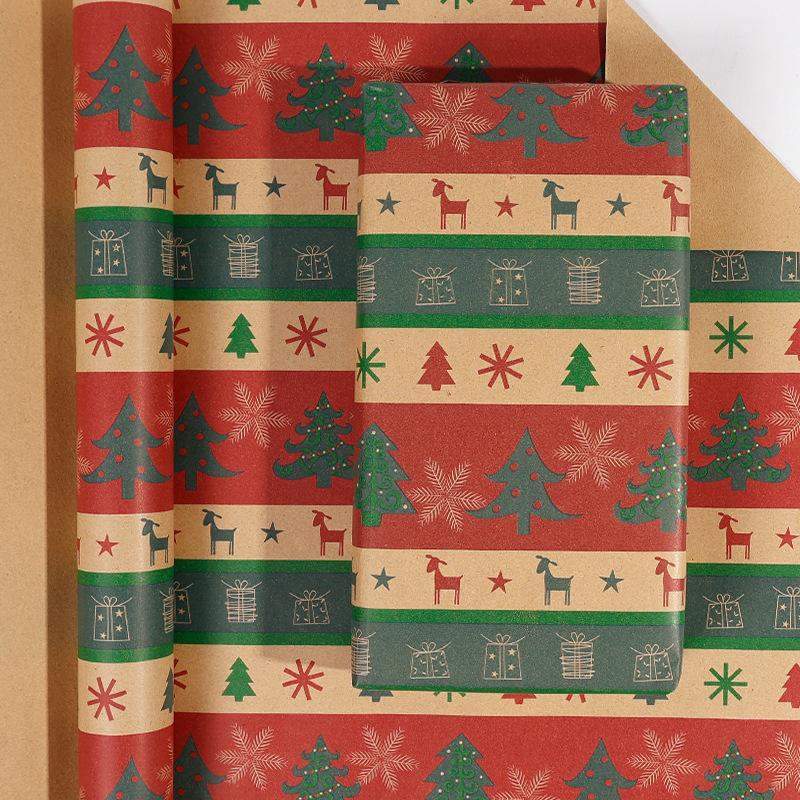 1 Roll Christmas Gift Wrapping Paper - Xmas Tree And Snowman Designs, Holiday Designs - Measuring 43Cm X 300Cm (17.7In X 118In)