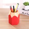 Cute Contrast Color Pen Holder Large Capacity Desktop Storage Box Plastic Organizer For Office Study Stationery