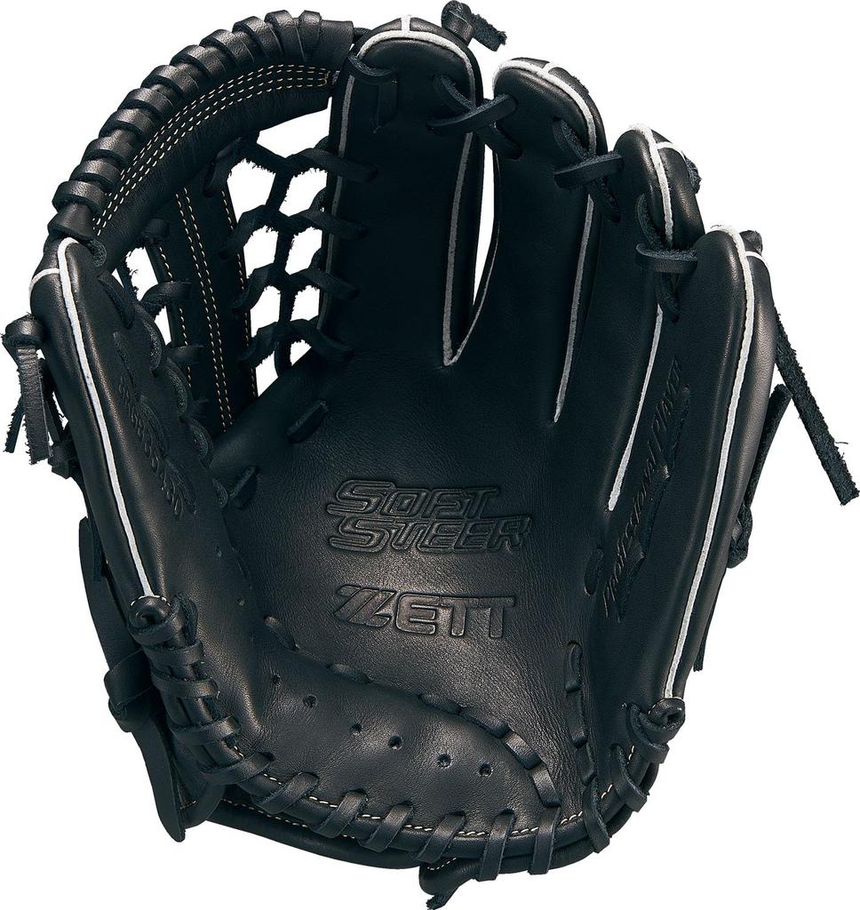 ZETT Weicher Rindsleder Baseballhandschuh für Schwarz Größe BRGB35430 Allround Linkshänder, (1900), 5,