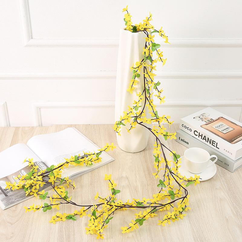 Faux Spring Blossom Vine With Yellow Flowers For Wedding Decor And Photo Shoots