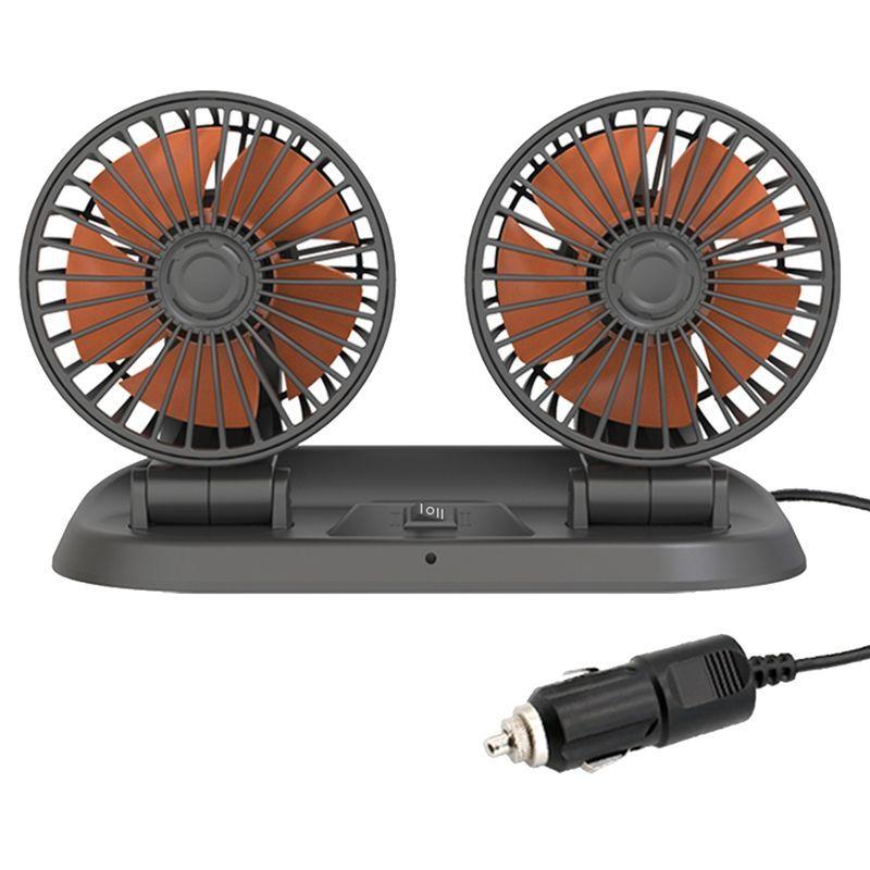 Powerful Car Fan Universal Dual Head Fan Portable Fan Car Dual Head Fan Car Supplies