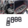 Carbon Fiber ABS Window Lift Panel Switch Cover Trim For Hyundai Santa Fe 2024