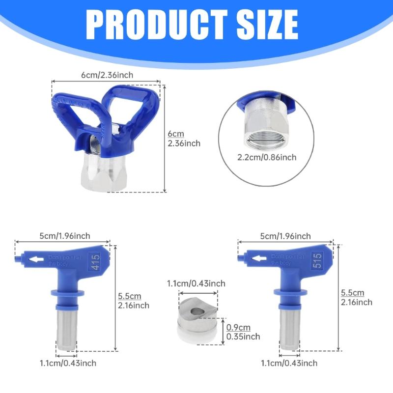 Professional Paint Sprayer Nozzle Base Set With Anti Corrosion Design Multiple Size Available for Most Airless Systems
