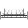 Metal Bed Frame with Headboard and Footboard Black 200x200 Cm