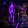 Decorative Cemetery Ground Inserts Solar Skeleton Garden Stake Light Halloween 3D Glowing Skull Yard Exterior Path Lights Decor with LED Waterproof