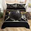 Basketbal Soft Duvet Cover Twin Quen for Young Boys Tens Bedrom Sports Games Beding Set Rustic Farmhouse Woden Board Warm Comforter Cover